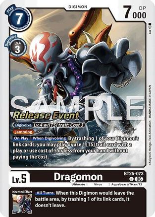 Dragomon (BT25-073) - Dual Revolution Release Event Cards Foil