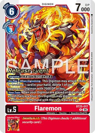 Flaremon (BT25-017) - Dual Revolution Release Event Cards Foil