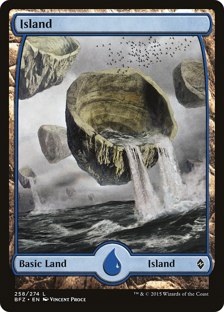 Island (258) - Full Art (BFZ-258) - Battle for Zendikar Foil