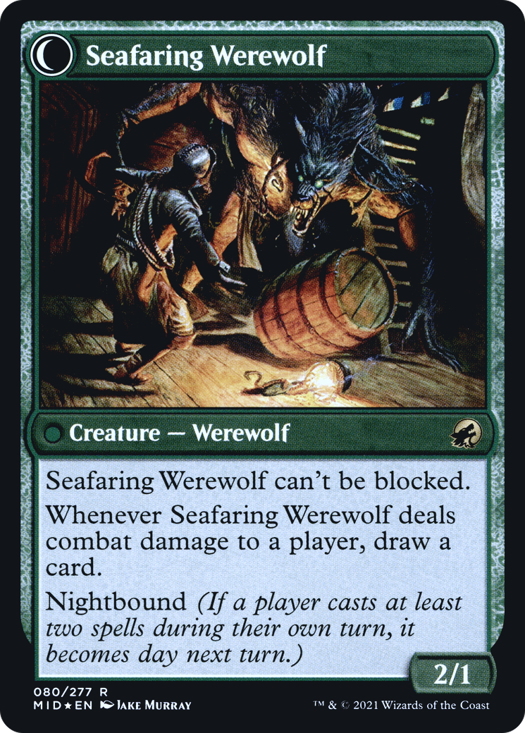 Suspicious Stowaway (PRE-80S) - Innistrad: Midnight Hunt Promos: (Double Faced Transform) Foil