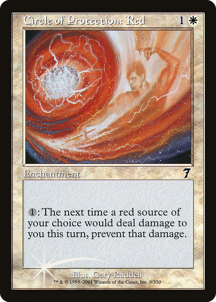 Circle of Protection: Red (7ED-09★) - 7th Edition Foil