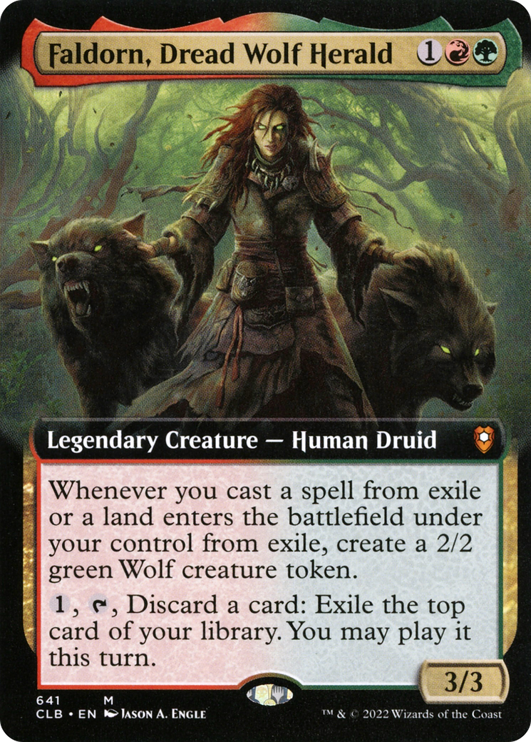 Faldorn, Dread Wolf Herald (Extended Art) (CLB-641) - Commander Legends: Battle for Baldur's Gate: (Extended Art)