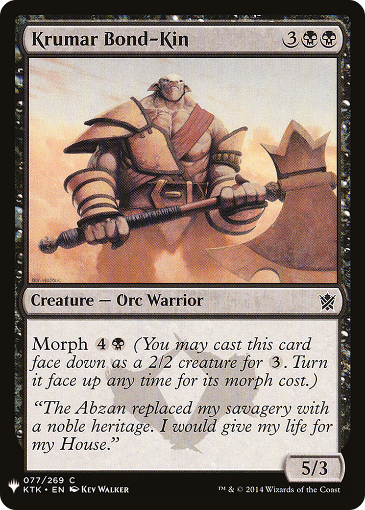 Krumar Bond-Kin (LIST-KTK-77) - The List