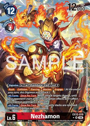 Nezhamon (Alternate Art) (EX12-019) - Digital World Shambala Foil
