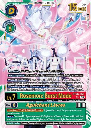 Rosemon: Burst Mode // Aguichant Levres (BT26-050) - Timeless Bonds Foil