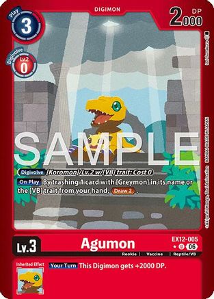 Agumon (Limited Foil) (EX12-005) - Digital World Shambala Foil