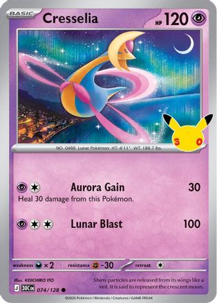 Cresselia 074/128 - Holofoil ME 30th Celebration - null