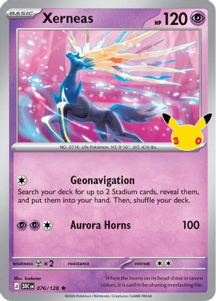 Xerneas 076/128 - Holofoil ME 30th Celebration - null