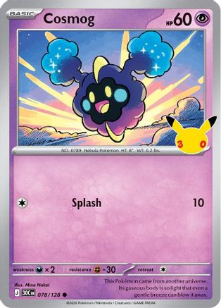 Cosmog 078/128 - Holofoil ME 30th Celebration - null