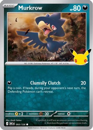 Murkrow 093/128 - Holofoil ME 30th Celebration - null