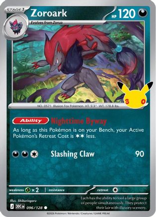 Zoroark 096/128 - Holofoil ME 30th Celebration - Common