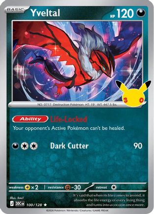 Yveltal 100/128 - Holofoil ME 30th Celebration - null