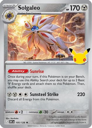 Solgaleo 105/128 - Holofoil ME 30th Celebration - null
