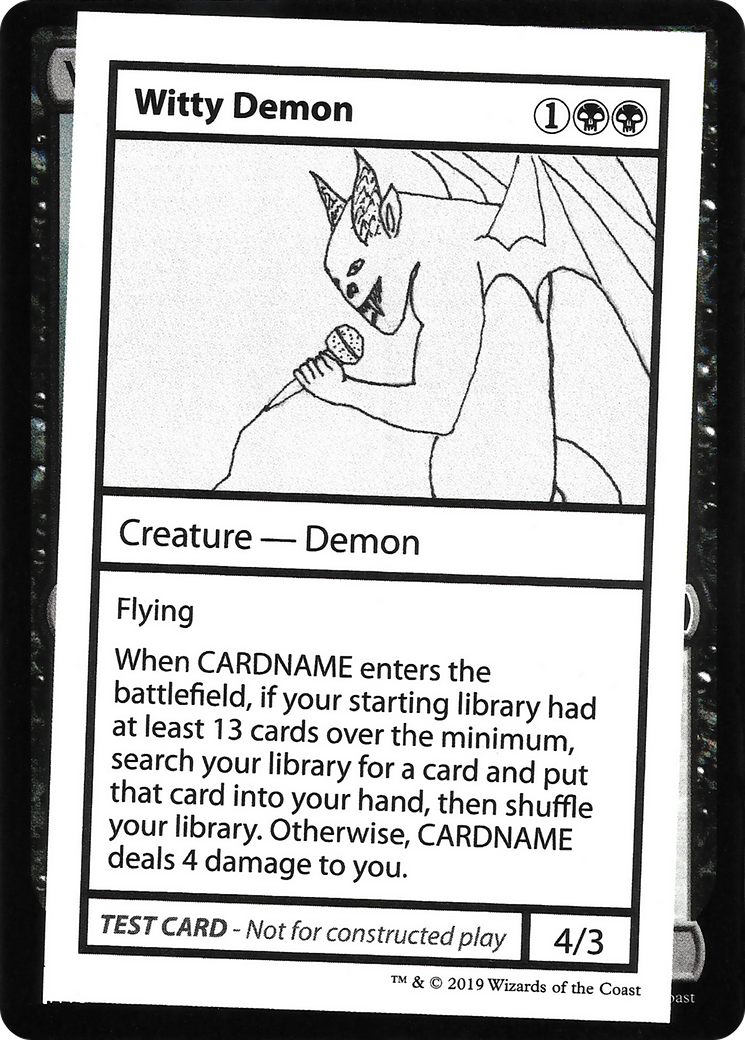 Witty Demon (No PW Symbol) (CMB1-) - Mystery Booster Playtest Cards 2021