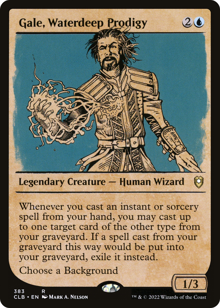 Gale, Waterdeep Prodigy (Showcase) (CLB-383) - Commander Legends: Battle for Baldur's Gate: (Showcase) Foil
