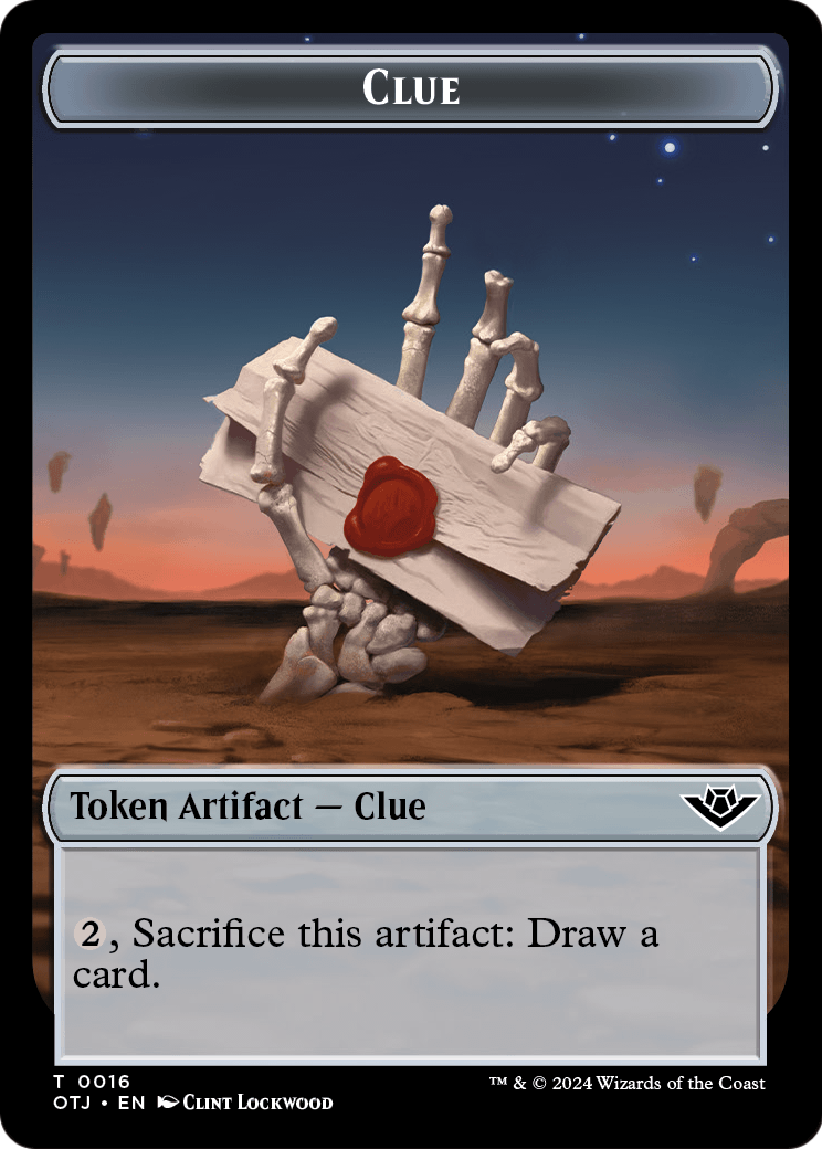 Clue (TOTJ-016) - Outlaws of Thunder Junction Tokens Foil