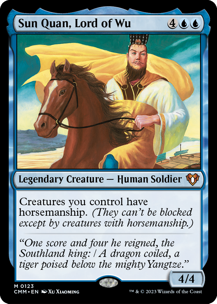 Sun Quan, Lord of Wu (CMM-123) - Commander Masters Foil