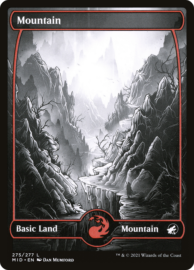 Mountain (275) (MID-275) - Innistrad: Midnight Hunt: (Full Art, Showcase) Foil