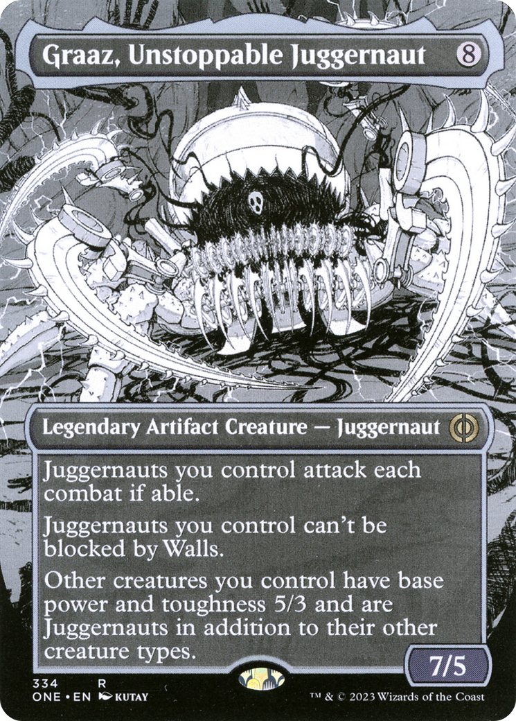 Graaz, Unstoppable Juggernaut (Borderless) (ONE-334) - Phyrexia: All Will Be One: (Showcase)