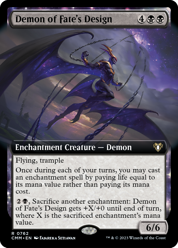 Demon of Fate's Design (Extended Art) (CMM-762) - Commander Masters: (Extended Art, enchantment)