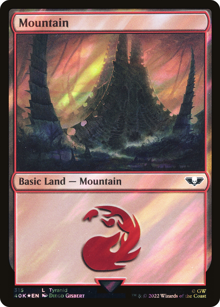 Mountain (315) (Surge Foil) (40K-315) - Warhammer 40,000 Commander Foil