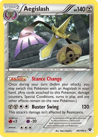 Aegislash (85) - Reverse Holofoil XY Base Set - Rare