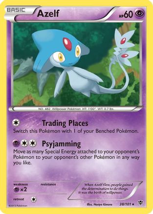 Azelf - Reverse Holofoil Plasma Blast - Rare