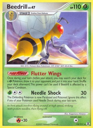 Beedrill - Reverse Holofoil Rising Rivals - Rare