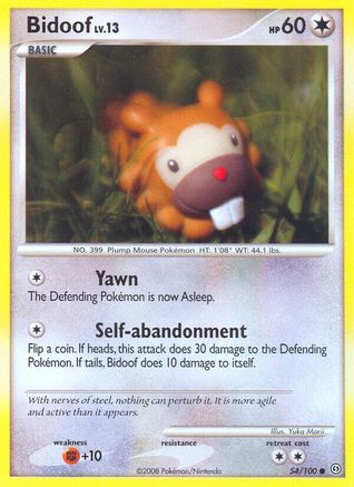 Bidoof 054 - Reverse Holofoil Stormfront - Common