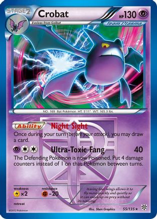 Crobat (Team Plasma) 055/135 - Holofoil Plasma Storm - Holo Rare