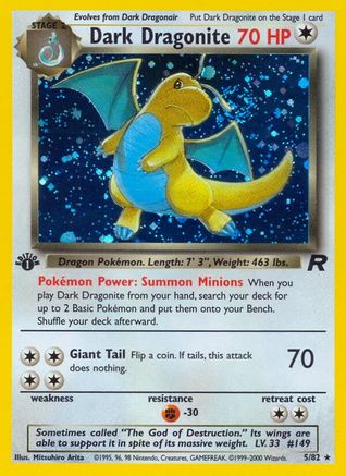 Dark Dragonite (5) (5) 005 - 1st Edition Holofoil Team Rocket - Holo Rare