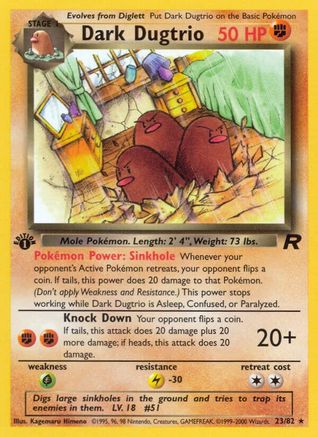 Dark Dugtrio (23) (23) 023 - 1st Edition Team Rocket - Rare