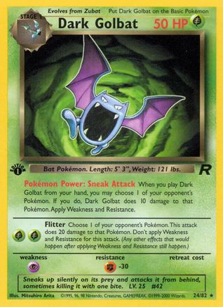 Dark Golbat (24) (24) 024 - 1st Edition Team Rocket - Rare