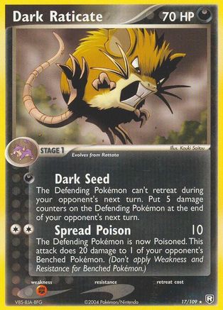 Dark Raticate 017 - Reverse Holofoil Team Rocket Returns - Rare