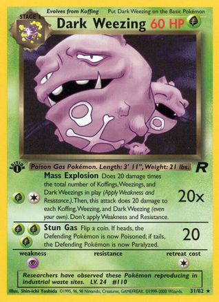 Dark Weezing (31) (31) 031 - 1st Edition Team Rocket - Rare