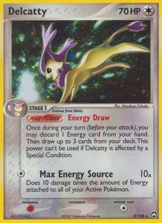 Delcatty 008 - Reverse Holofoil Power Keepers - Holo Rare