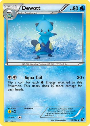 Dewott (30) - Reverse Holofoil Black and White - Uncommon