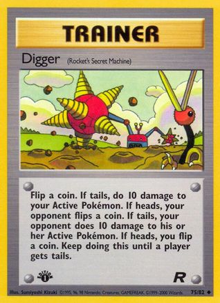 Digger (Rocket's Secret Machine) 075 - 1st Edition Team Rocket - Uncommon