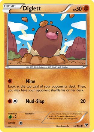 Diglett 058 - Reverse Holofoil XY Base Set - Common