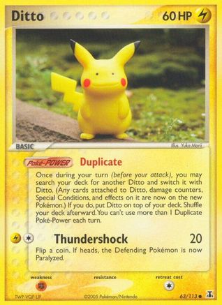 Ditto (Pikachu) 063/113 - Reverse Holofoil Delta Species - Common