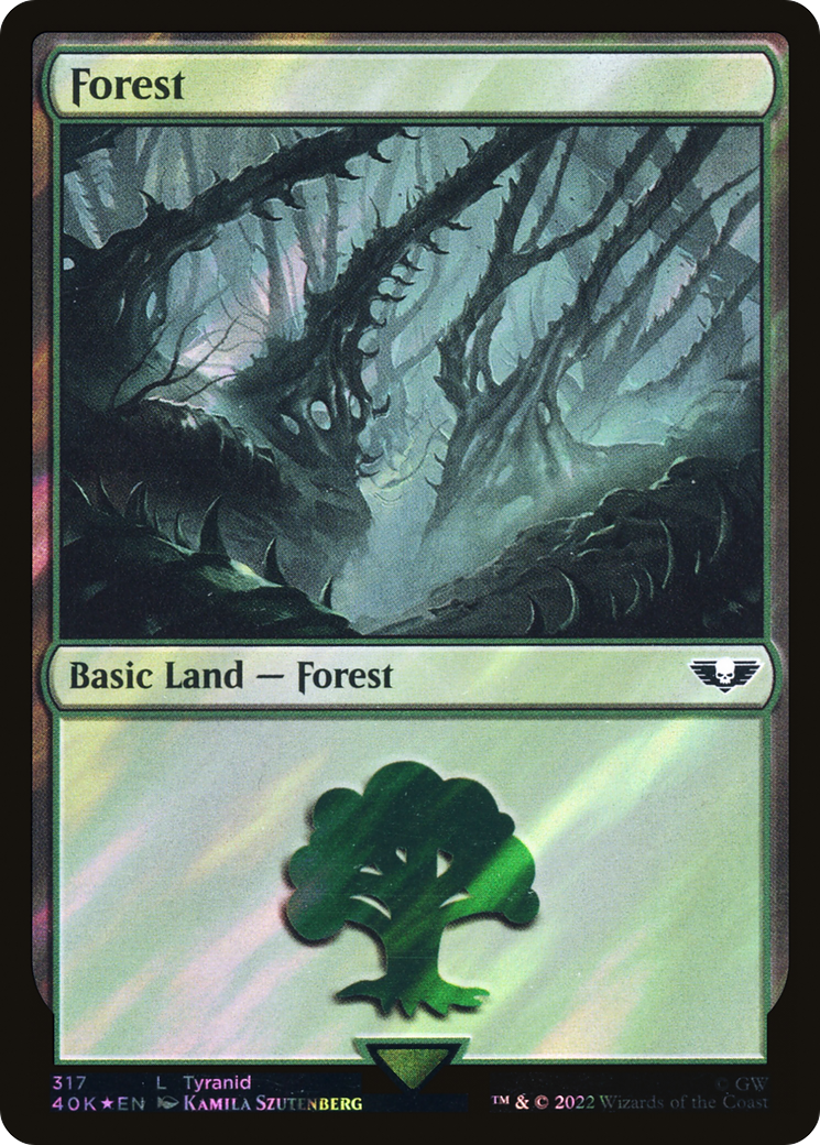 Forest (317) (Surge Foil) (40K-317) - Warhammer 40,000 Commander Foil
