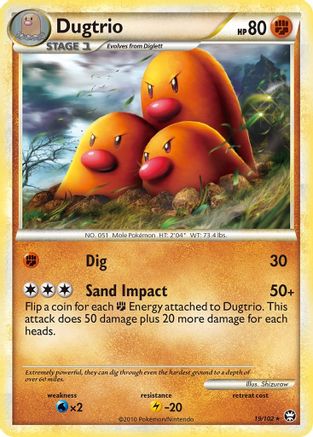 Dugtrio 019/102 - Reverse Holofoil Triumphant - Rare