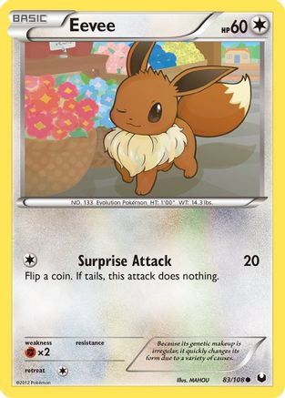 Eevee (83) (83) 083 - Reverse Holofoil Dark Explorers - Common