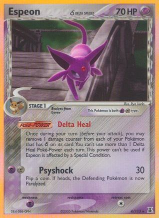 Espeon (Delta Species) 004 - Reverse Holofoil Delta Species - Holo Rare