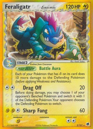 Feraligatr (Delta Species) 002 - Reverse Holofoil Dragon Frontiers - Holo Rare