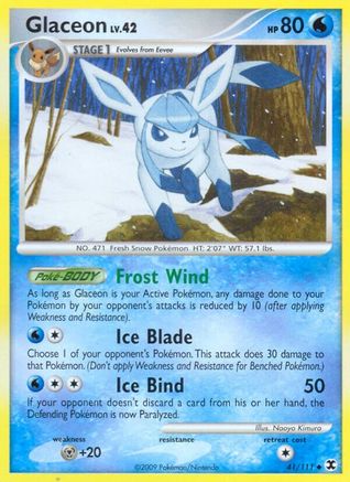 Glaceon 041 - Reverse Holofoil Rising Rivals - Uncommon