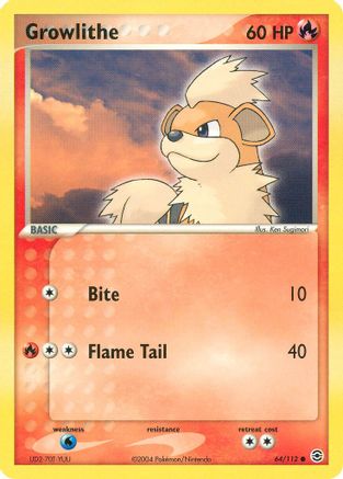 Growlithe 064 FireRed & LeafGreen - Common