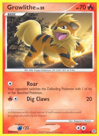 Growlithe 089 - Reverse Holofoil Secret Wonders - Common