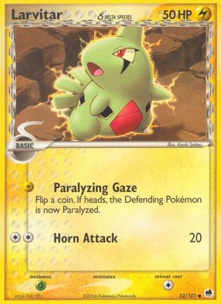 Larvitar (Delta Species) 052 - Reverse Holofoil Dragon Frontiers - Common