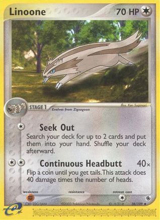 Linoone - Reverse Holofoil Ruby and Sapphire - Uncommon